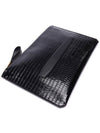 Crocodile Embossed Clutch Bag Black - TOM FORD - BALAAN 6