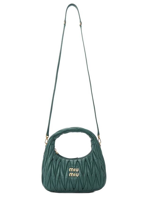 Wander Materasse Nappa Leather Mini Hobo Tote Bag Lagoon Blue - MIU MIU - BALAAN 8