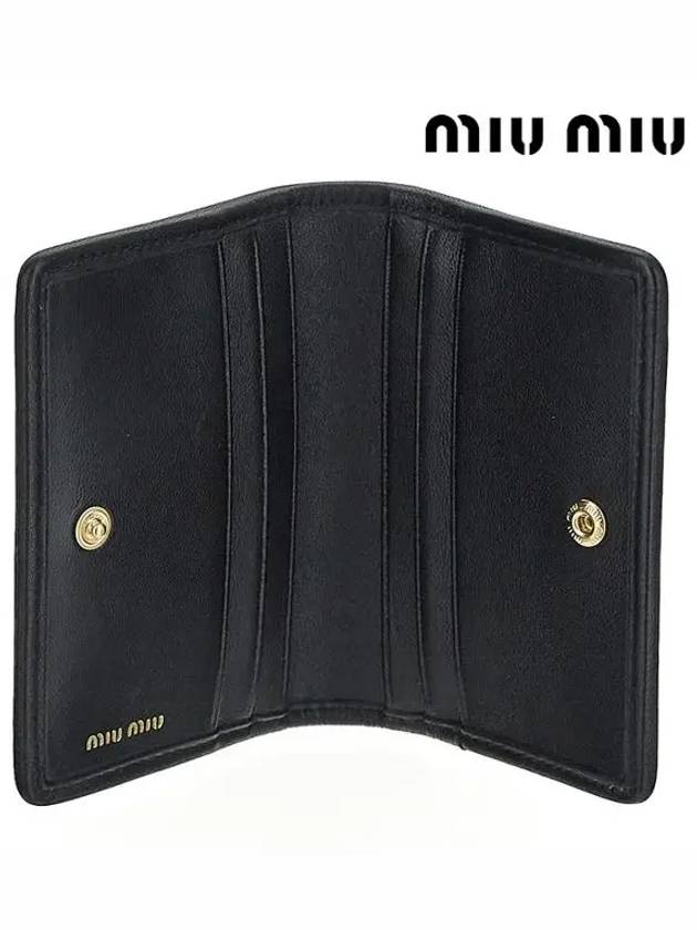 Matelasse Nappa Leather Card Wallet Black - MIU MIU - BALAAN 6