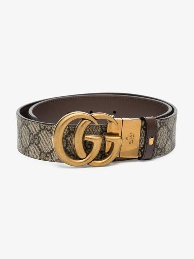 GG Marmont Reversible Leather Belt Beige Brown - GUCCI - BALAAN 9