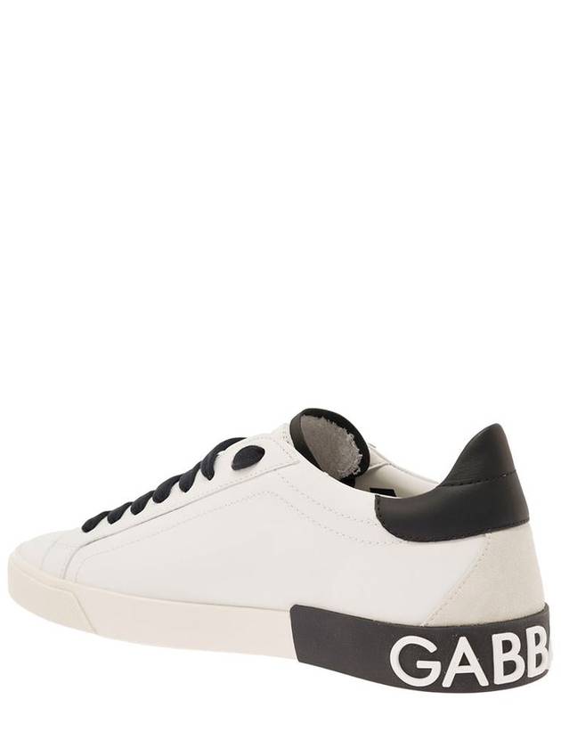 Calfskin Portofino Vintage Sneakers White Black - DOLCE&GABBANA - BALAAN 4