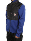 Grenoble Men's Panel Logo Patch Zip-up Jacket Blue Black - MONCLER - BALAAN.