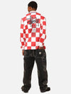 AU Australia Football Polo Long Sleeve T Shirt ST0M0476 White Red Check MENS S - STUSSY - BALAAN 6