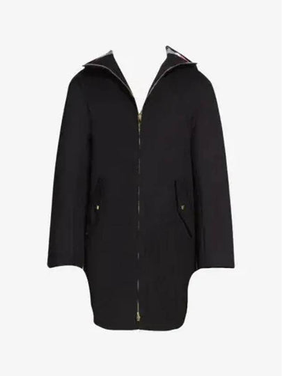 Waterproof Cotton Twill T-Dart Hooded Jacket Navy - THOM BROWNE - BALAAN 2