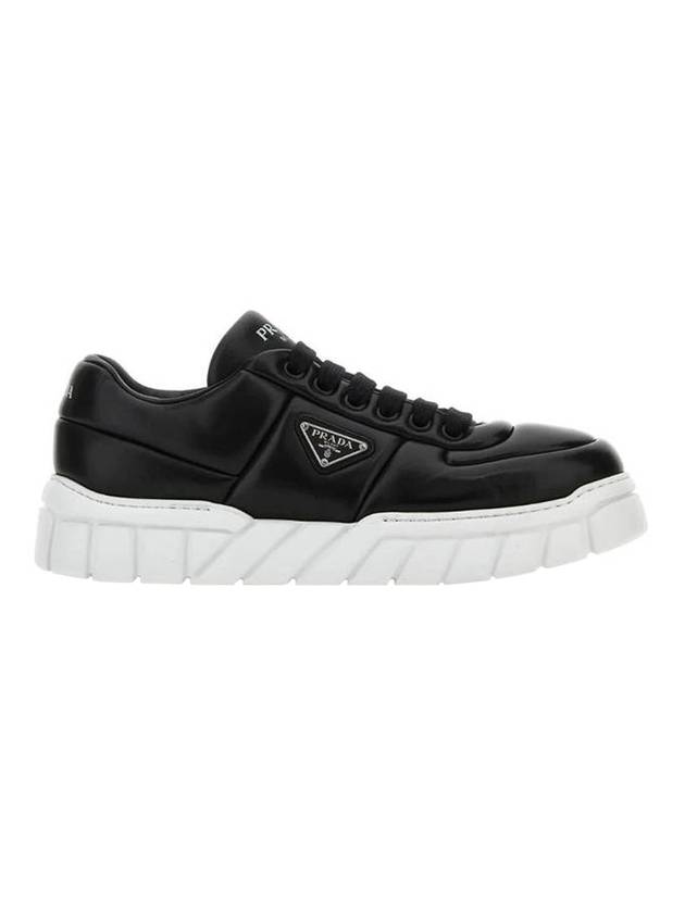 Padded Nappa Leather Low Top Sneakers Black - PRADA - BALAAN 1