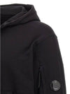 Diagonal Raised Fleece Lens Hoodie Black - CP COMPANY - BALAAN 5