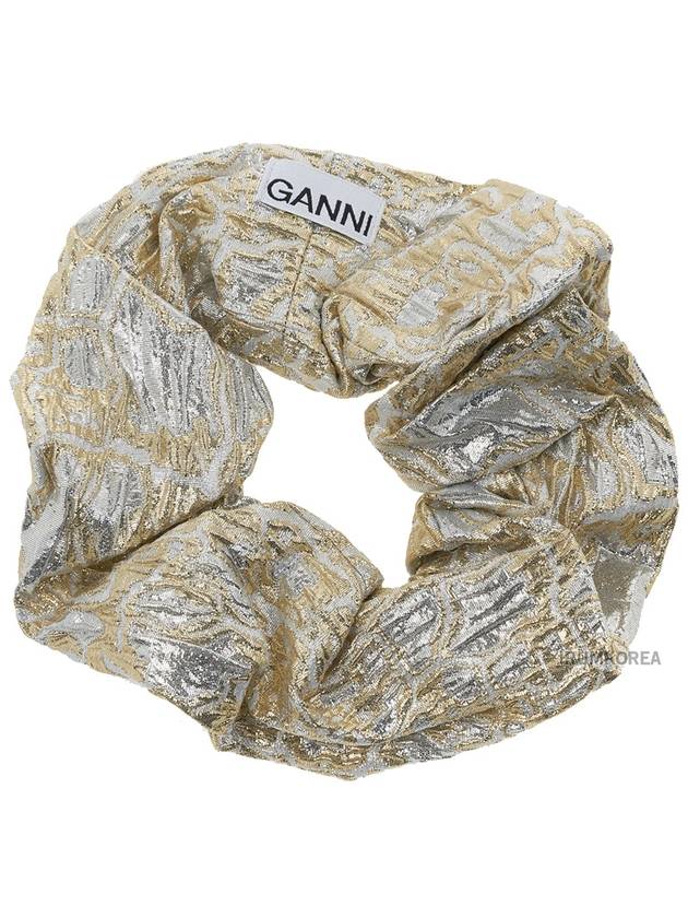 Metallic Hair Scrunchie Gold Silver - GANNI - BALAAN 5