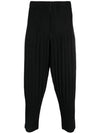 Tapered Pleated Straight Pants Black - ISSEY MIYAKE - BALAAN 2