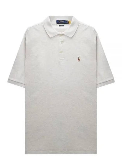 Embroidery Pony Logo Cotton Short Sleeve Polo Shirt American Heather - POLO RALPH LAUREN - BALAAN 2