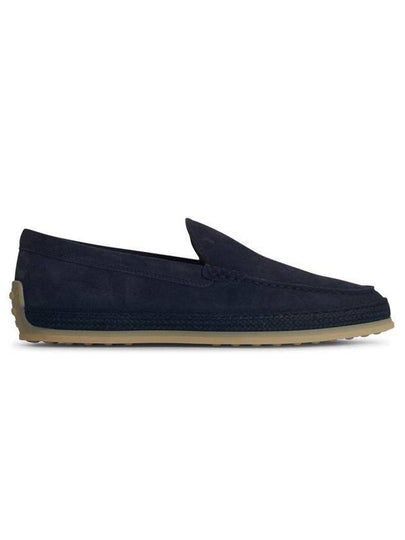 Men's Suede Slip-ons Loafers Blue - TOD'S - BALAAN 2