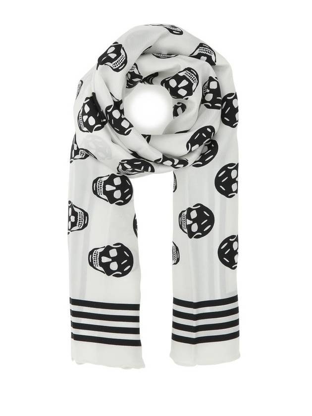 Biker Skull Scarf White - ALEXANDER MCQUEEN - BALAAN 1