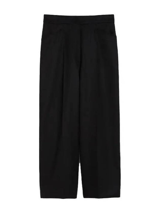 Women's Denis Virgin Wool Wide Pants Black - MAX MARA - BALAAN 1