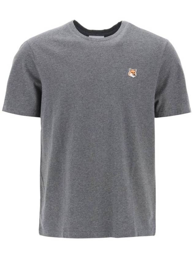 Fox Head Patch Classic Short Sleeve T-Shirt Grey Melange - MAISON KITSUNE - BALAAN 1