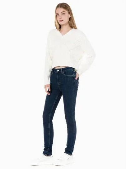 JEANS Women s Mid Blue High Rise Skinny Fit Brushed Denim J222261 1A4 - CALVIN KLEIN - BALAAN 2