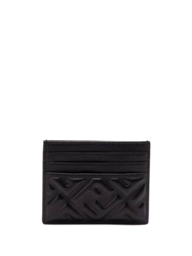 Baguette Embossed FF Logo Card Wallet Black - FENDI - BALAAN 1