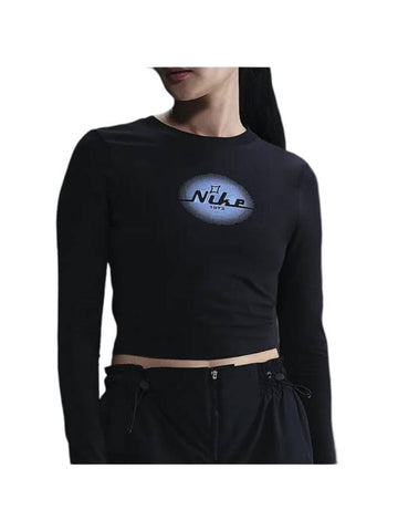 Sportswear Knit Long Sleeve T-Shirt Black - NIKE - BALAAN 1