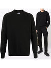 Men's Lens Wappen Wool Crew Neck Knit Black - CP COMPANY - BALAAN 2