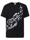 Wave Skull Print Short Sleeve T-Shirt Black - ALEXANDER MCQUEEN - BALAAN 2