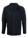 Pleated Zip Up Cardigan Black - ISSEY MIYAKE - BALAAN 2