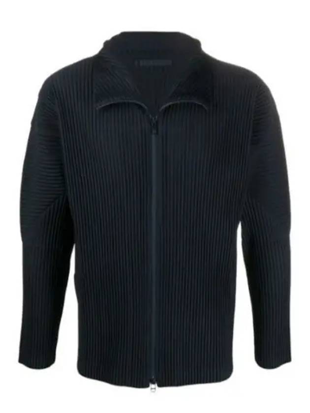 Pleated Zip Up Cardigan Black - ISSEY MIYAKE - BALAAN 2