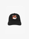 Large Fox Head Embroidered 6P Ball Cap Black - MAISON KITSUNE - BALAAN 2