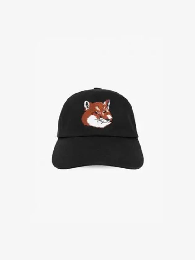 Large Fox Head Embroidered 6P Ball Cap Black - MAISON KITSUNE - BALAAN 2