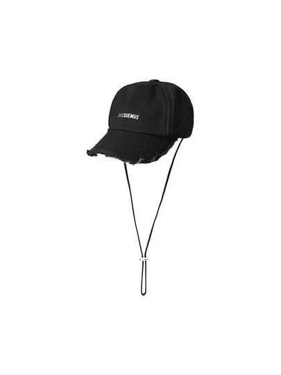 La Casquette Artichaut Fringe Metal Logo Ball Cap Black - JACQUEMUS - BALAAN 2