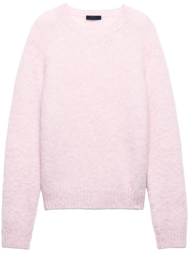 Shetland wool crewneck knit top alabaster pink - PRADA - BALAAN 2