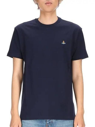 ORB Logo Cotton Short Sleeve T-Shirt Navy - VIVIENNE WESTWOOD - BALAAN 2