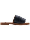 Woody Logo Leather Flat Slippers Black - CHLOE - BALAAN 3