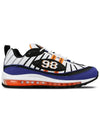 Air Max 98 Low Top Sneakers White Black Deep Royal Blue - NIKE - BALAAN 4