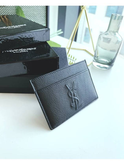 Belle De Jour Stitch Logo Card Wallet Black - SAINT LAURENT - BALAAN 2