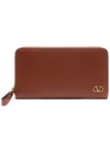 V Logo Long Wallet Brown - VALENTINO - BALAAN 3