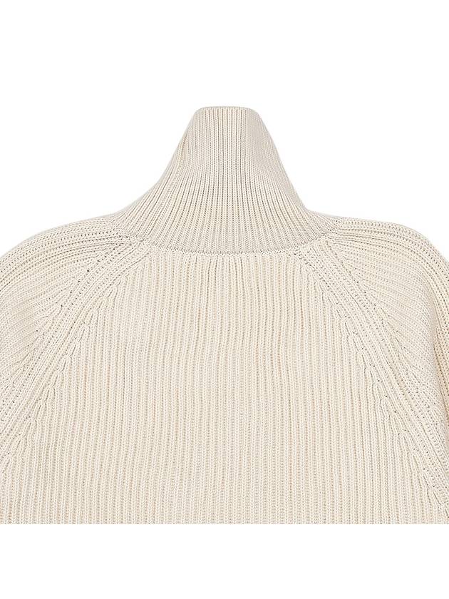 Logo Rib Turtleneck Ivory - AMI - BALAAN 8