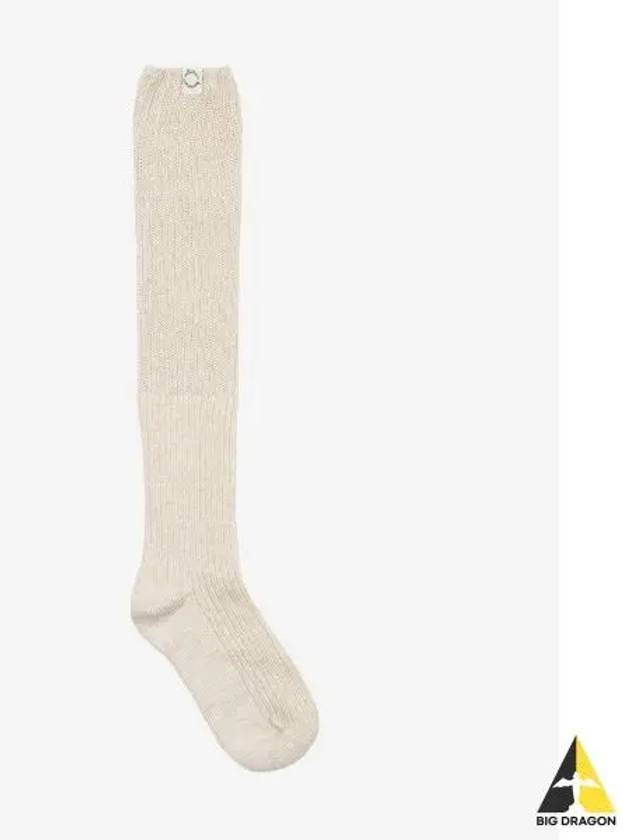 RIBBED LOOSE KNEE SOCKS BEIGE - BENSIMON - BALAAN 1