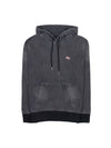 D Um Rib Track Denim Hoodie Black Dark Grey - DIESEL - BALAAN 1