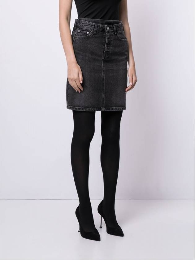 Women's Flatground Denim Skirt Dark Grey - BALENCIAGA - BALAAN.