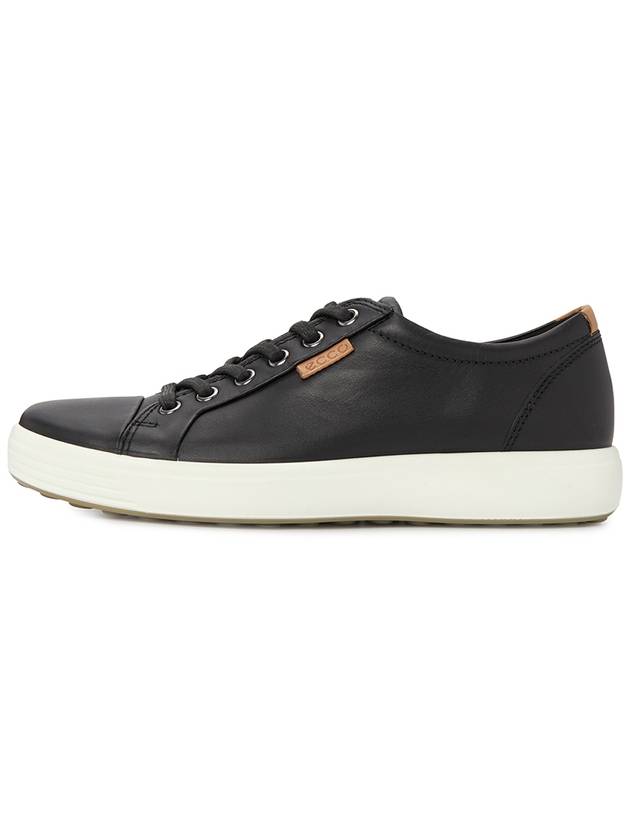 Men's Soft 7 M Leather Low Top Sneakers Black - ECCO - BALAAN 5