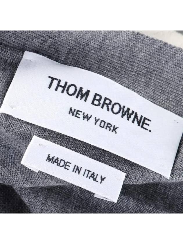 Men's Sustainable Classic Diagonal Wool Cardigan Pale Grey - THOM BROWNE - BALAAN 7