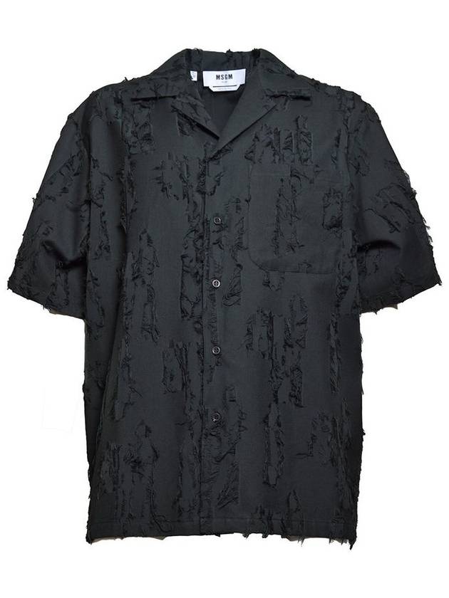 Peel Coupe Bowling Short Sleeve Shirt Black - MSGM - BALAAN 2