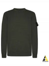 Logo Patch Crew Neck Wool Knit Top Khaiki - STONE ISLAND - BALAAN 2