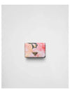 Floral Print Saffiano Leather Half Wallet Pink - PRADA - BALAAN 2