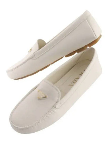 triangle logo leather loafers - PRADA - BALAAN 1