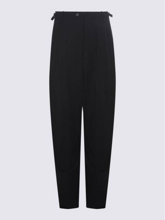 Wool Viscose Blend Straight Pants Black - BALENCIAGA - BALAAN 5