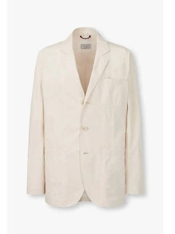 Men s soft no cheat single jacket ivory - BRUNELLO CUCINELLI - BALAAN 1