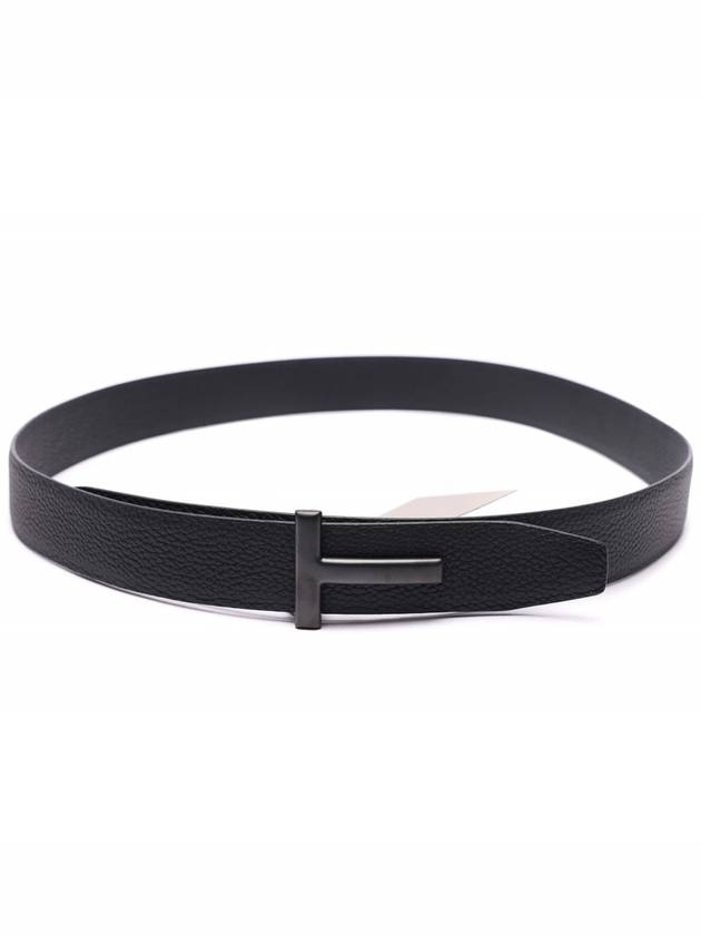 Black Reversible Leather Belt Black - TOM FORD - BALAAN 6