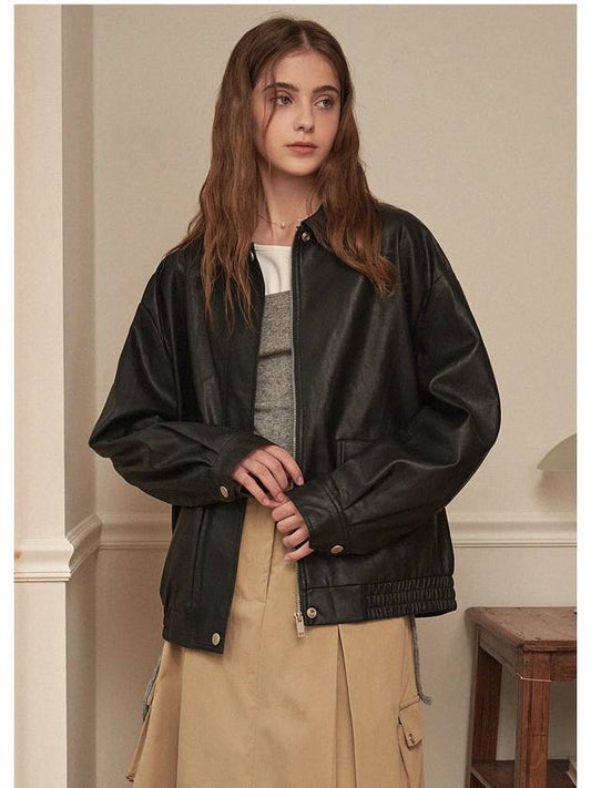 Deep down overfit pin tuck leather blouson - MICANE - BALAAN 1