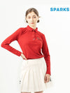 Women s Tipping Point Embroidered Logo Brushed Long Sleeve Collar T Shirt SO3LTS105 - SPARKS - BALAAN 2