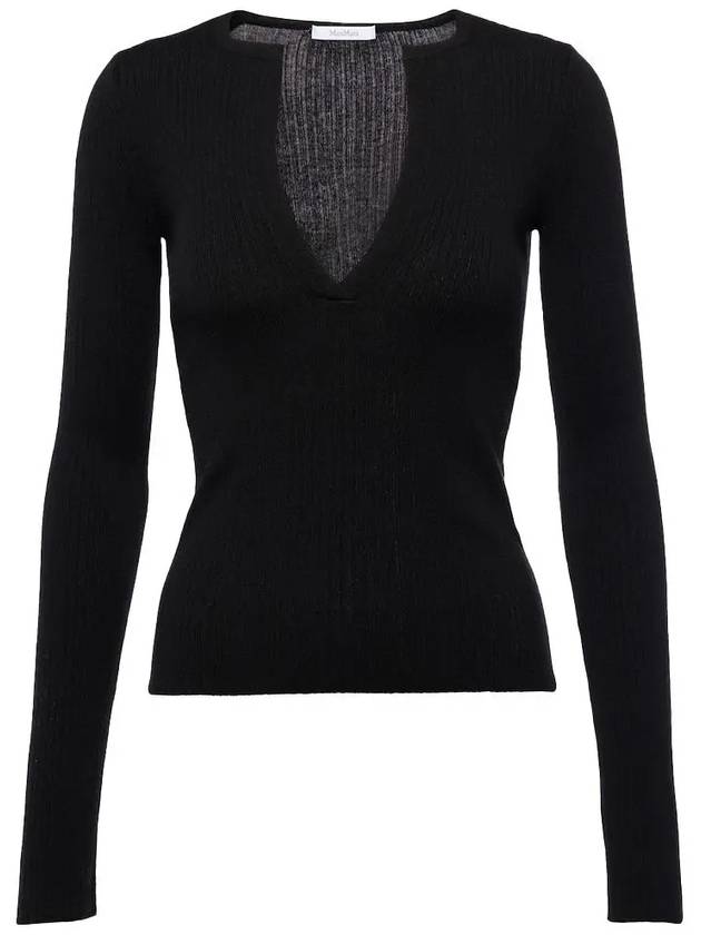 Urlo V-Neck Knit Top Black - MAX MARA - BALAAN 2