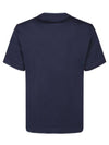 Cotton Short Sleeve T-Shirt Navy - BRUNELLO CUCINELLI - BALAAN 3